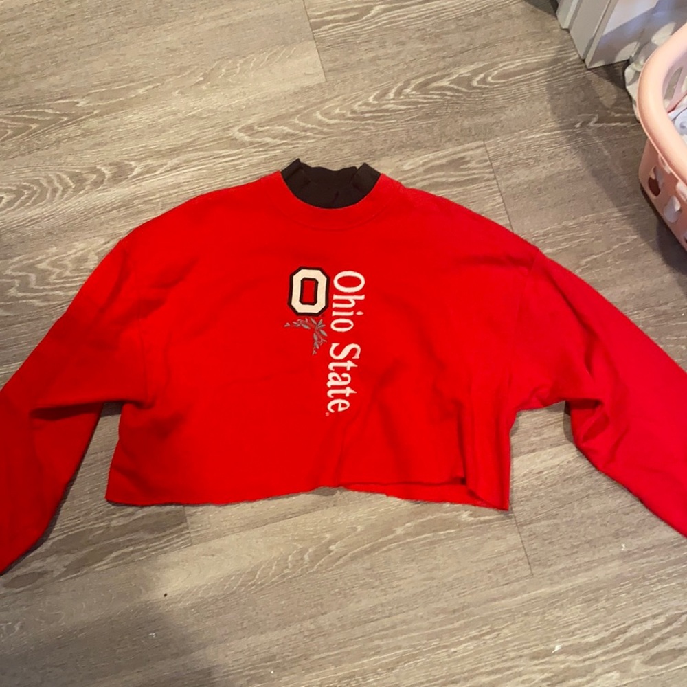 Ohio State cropped crew neck with turtle neck